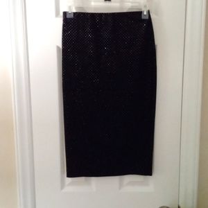 San Souci, Black Sequin Pencil Skirt